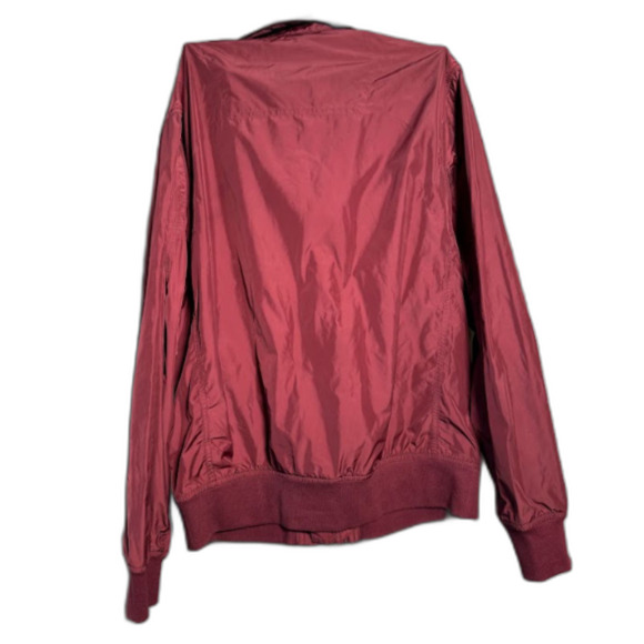 Timberland Burgundy Windbreaker Jacket Men’s L Zip Front Lightweight Stains - Picture 2 of 6